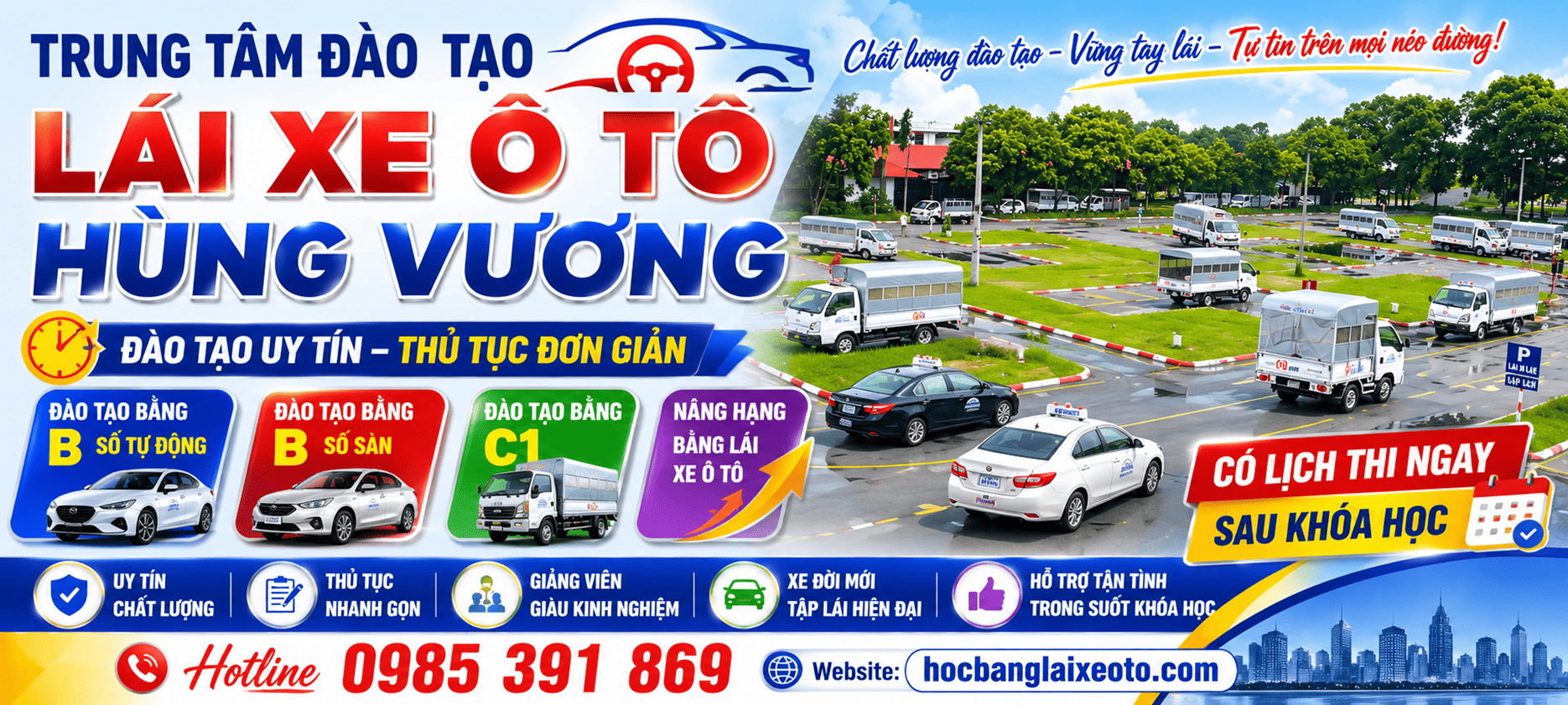 Trung tâm đào tạo sát hạch lái xe Hùng Vương